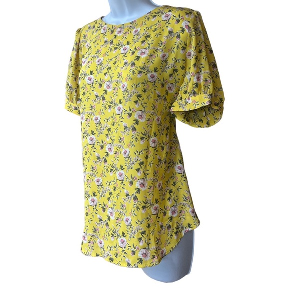 SzLP Loft Yellow Floral Print Blouse NWT - Picture 5 of 7